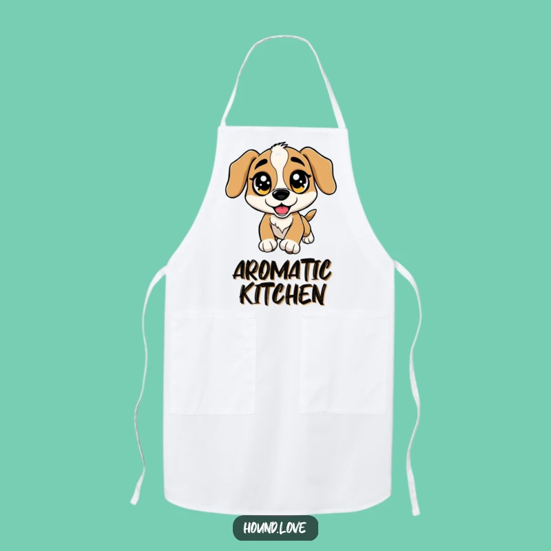 Funny Sparkle Eye Hound Apron - Excited Leap Kitchen Wear, Fun Funny Gift