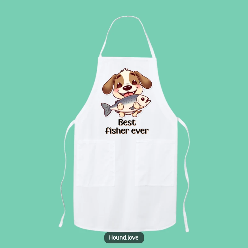 Funny Hound Fish Apron - Cook with Goofy Grin & Slippery Style!