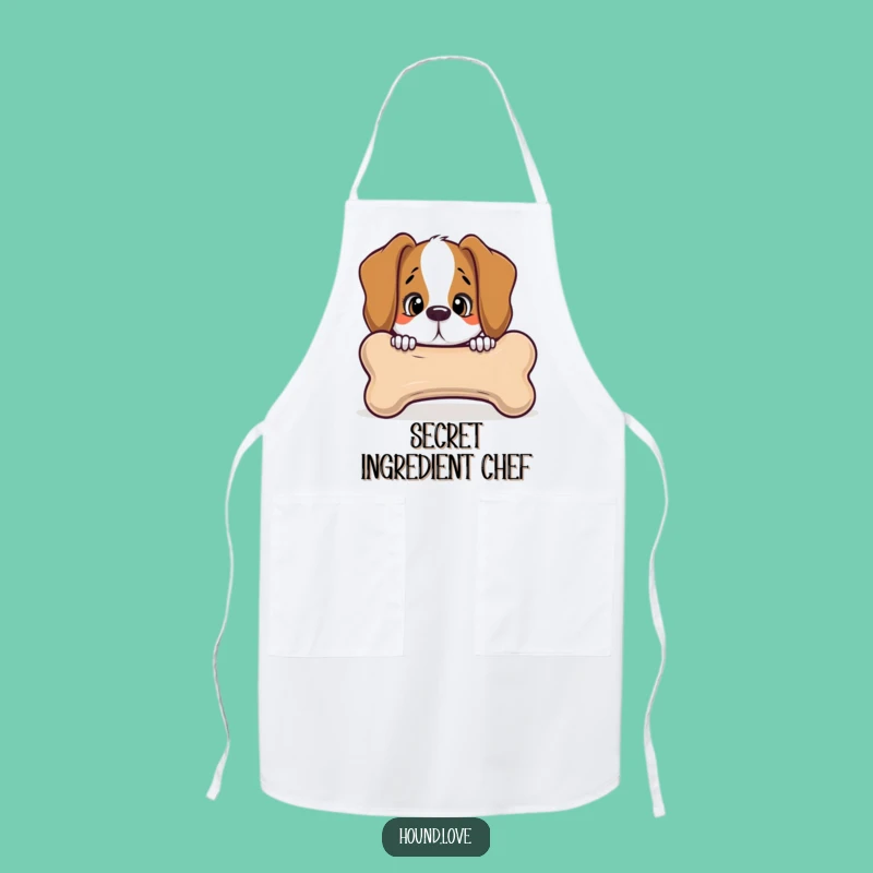 Funny Hound Bone Apron - Cook with Curious Peek & Talking Style!