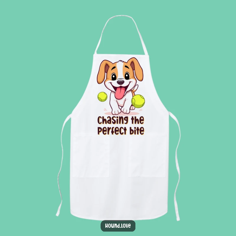Funny Tennis Ball Hound Apron: Humorous Kitchen Wear for Dog Lovers