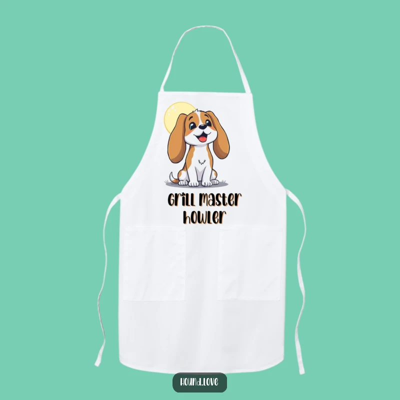 Funny Hound Moon Apron - Howl with Joy in the Kitchen!