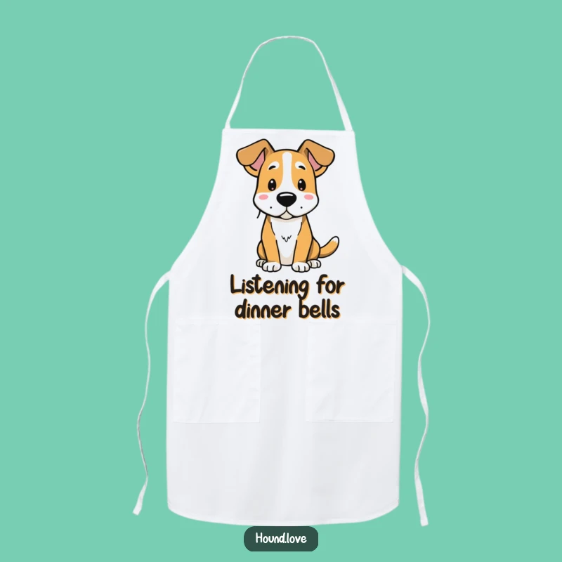 Funny Hound Dog Apron, Alert Ears Kitchen Fun, Cooking Listener Gift