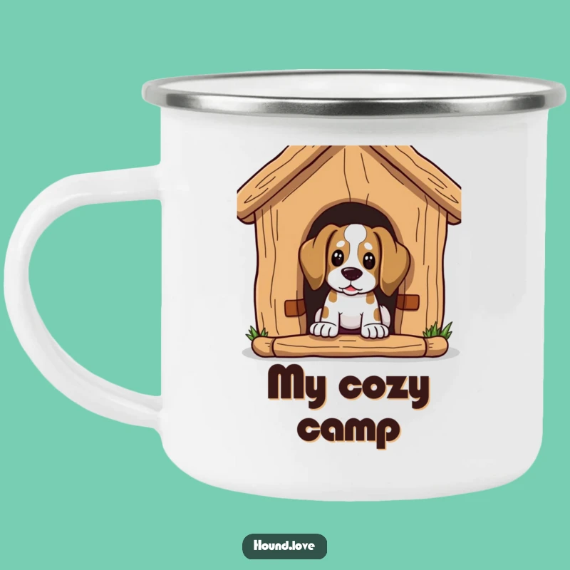 Funny Hound Camping Mug: Curious Peek, Perfect Funny Gift for Outdoors