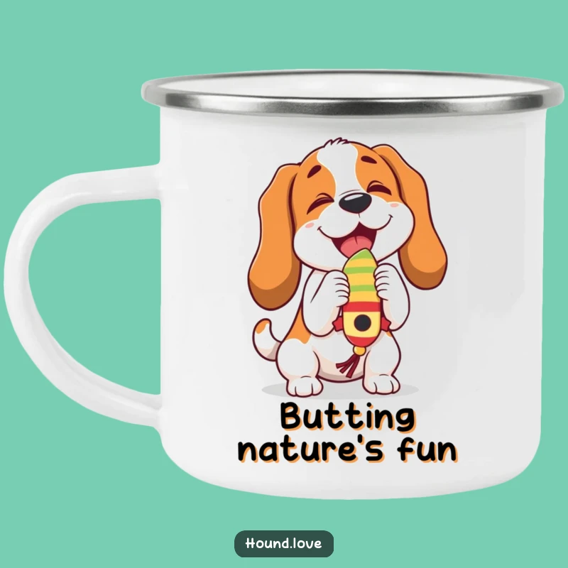 Funny Playful Hound Camping Mug: Durable Toy Design, Great Funny Outdoor Gift
