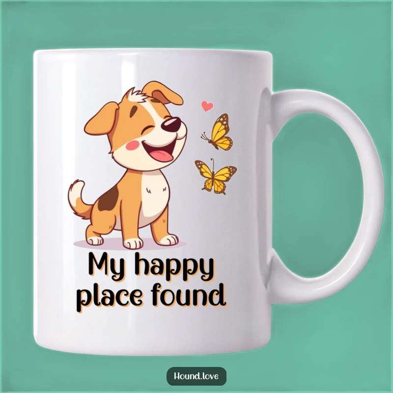Funny Hound Dog Chasing Butterfly Mug: The Hilariously Joyful Pet Gift