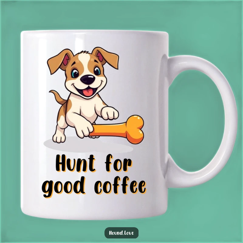 Funny Hound Fetch Mug: Playful Dog Action - Active Gift Idea