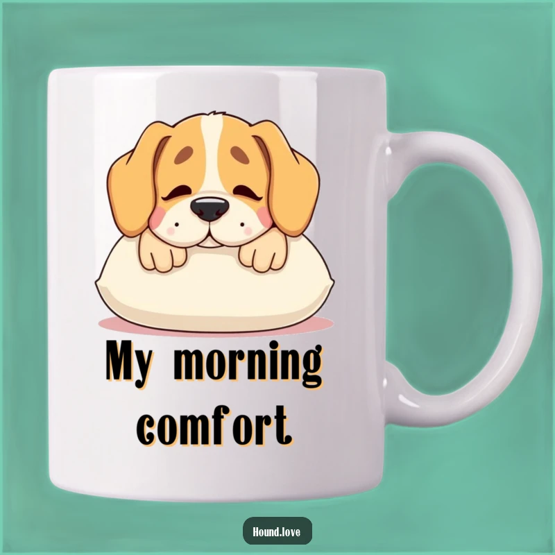 Funny Hound Pillow Mug: Contented Dog Rest - Cozy Gift Idea