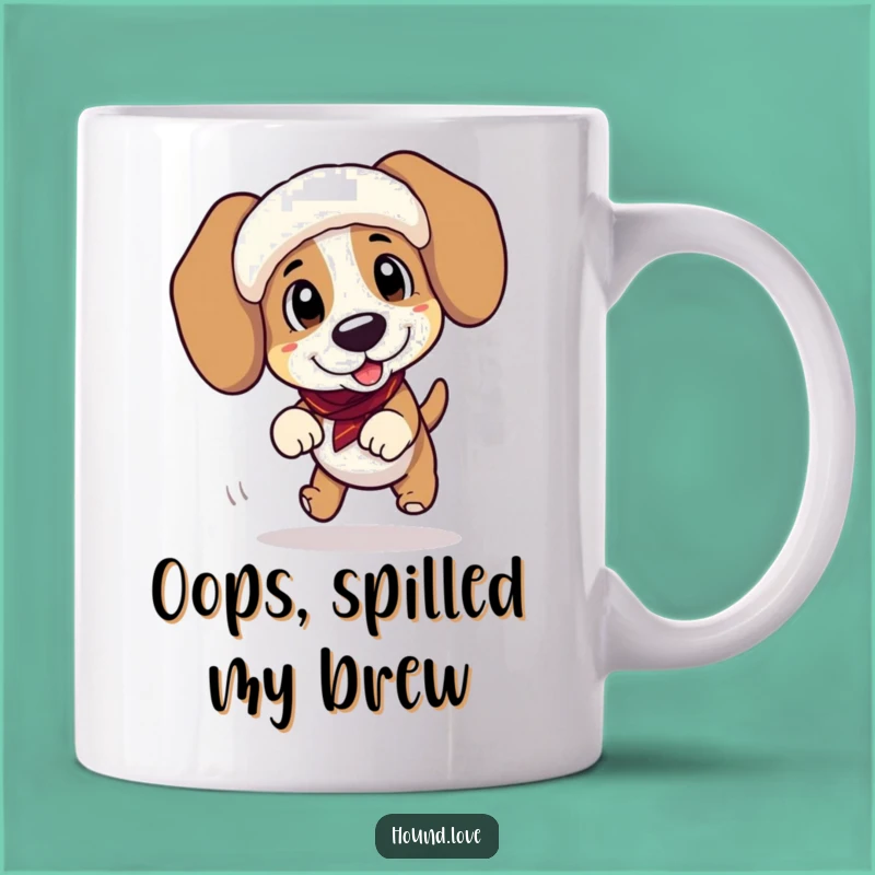 Funny Hound Tripping with Ear Muffs Mug - Hilarious Dog Gift Idea