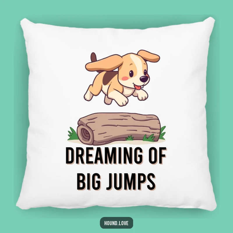Funny Bounding Hound Pillow: Cuddle Up with Joy, a Hilarious Dog Gift