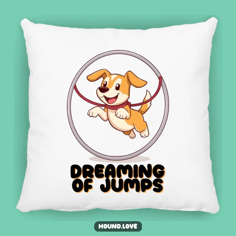 Funny Leaping Hound Pillow: Soft Hoop Cushion, Cozy Funny Gift