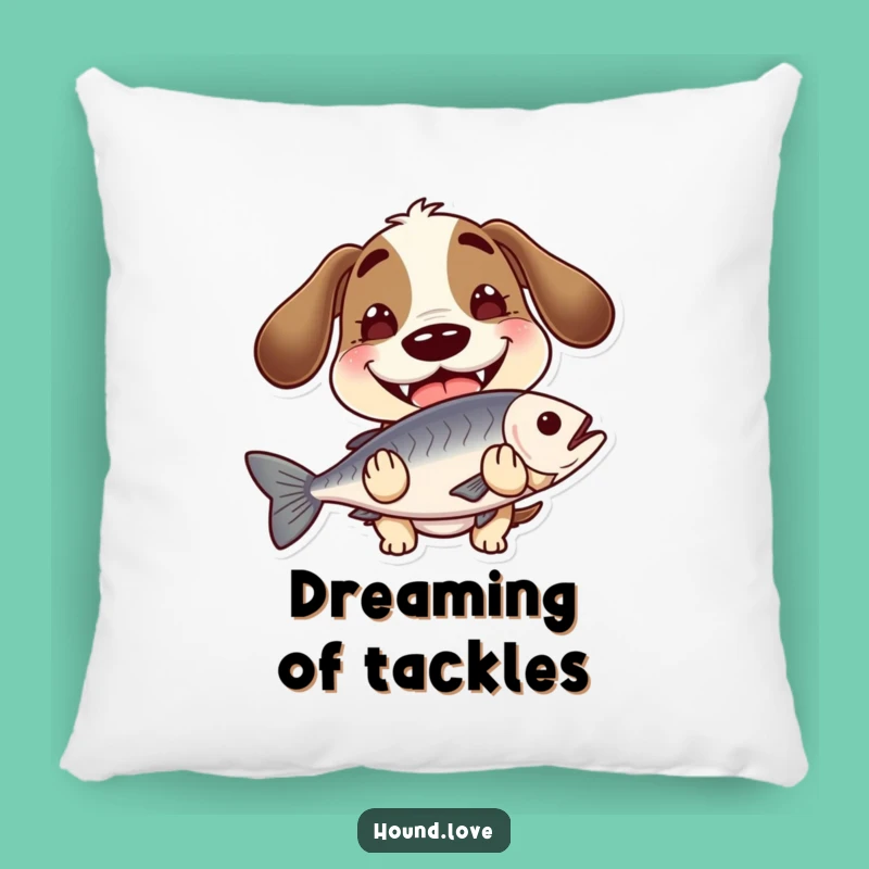 Funny Hound Fish Pillow - Cozy Comfort with Goofy Grin!