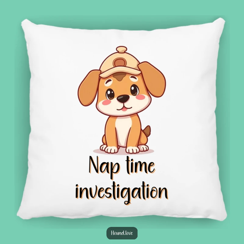 Funny Detective Hound Pillow - Cozy Curious Pose Cushion, Sweet Funny Gift