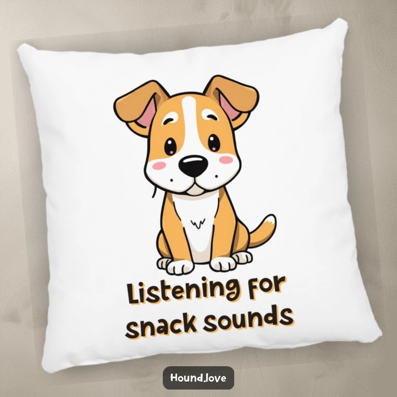 Funny pillow shaped like a hound dog with prominent alert ears, offering comfort and a touch of comedic flair.
