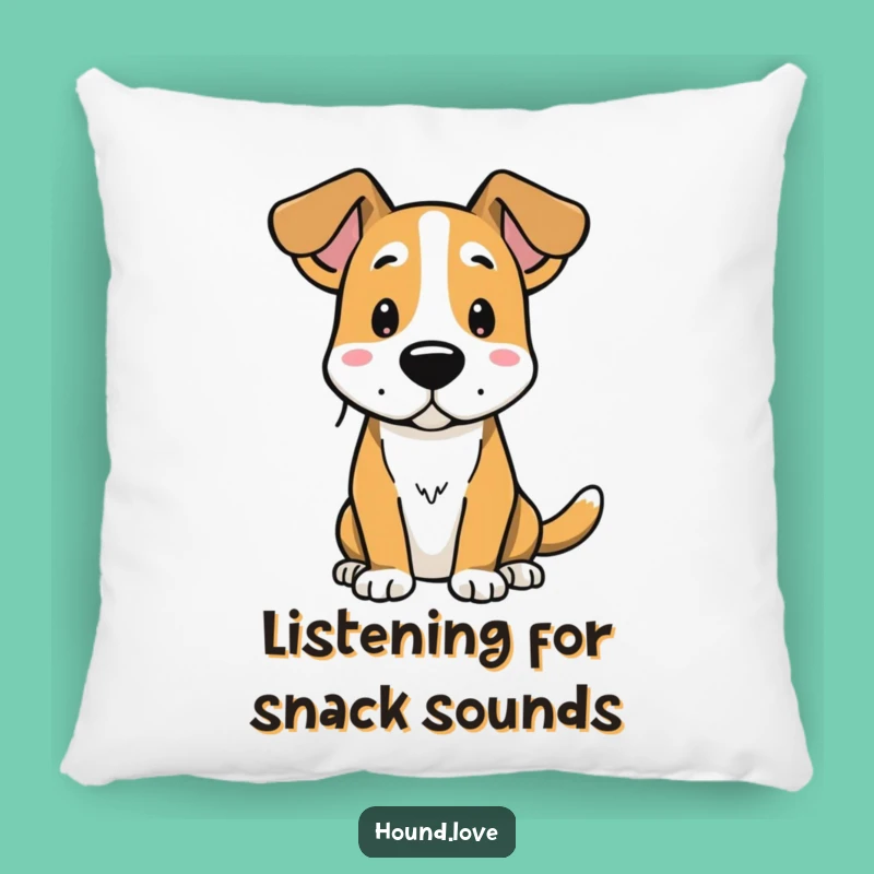Cozy Funny Hound Dog Pillow, Alert Ears Comfort, Snuggly Listening Gift