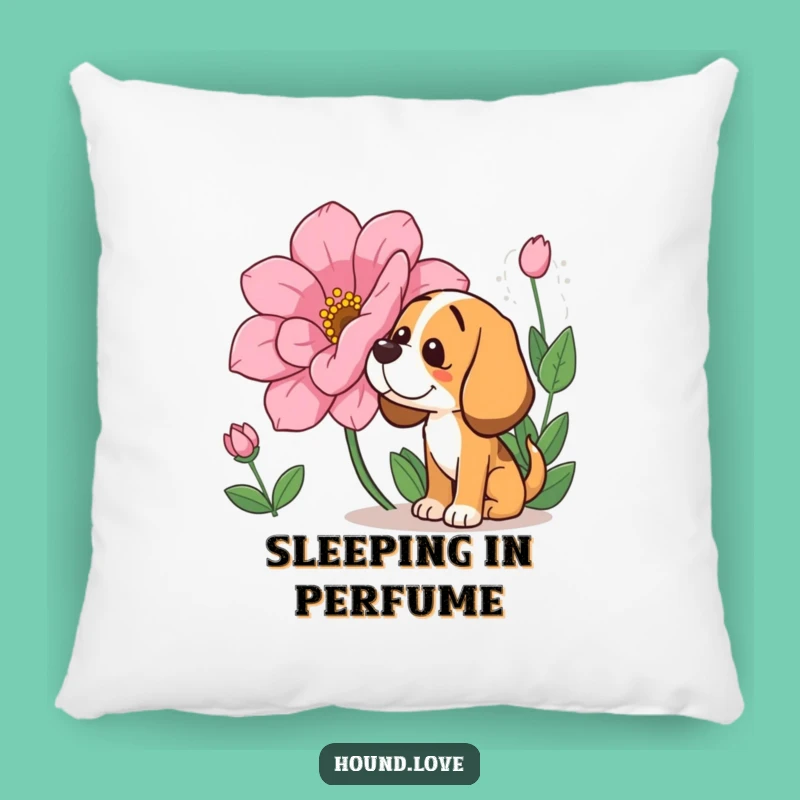 Funny Hound Sniffing Pillow: Cozy Decor with a Hilarious Blooming Touch