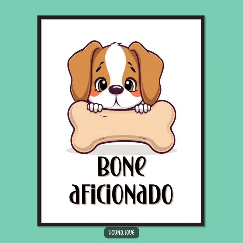 Funny Hound Bone Digital Art - Curious Peek Print with Talking Bone!