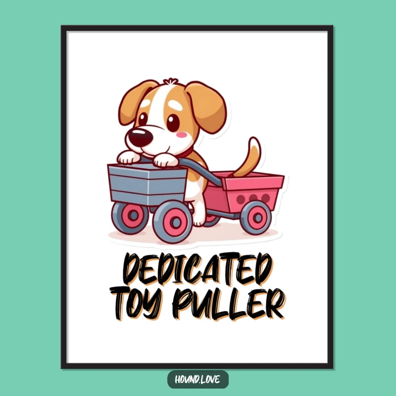 Funny Determined Hound Digital Art - Downloadable Humor for Dog Lovers!