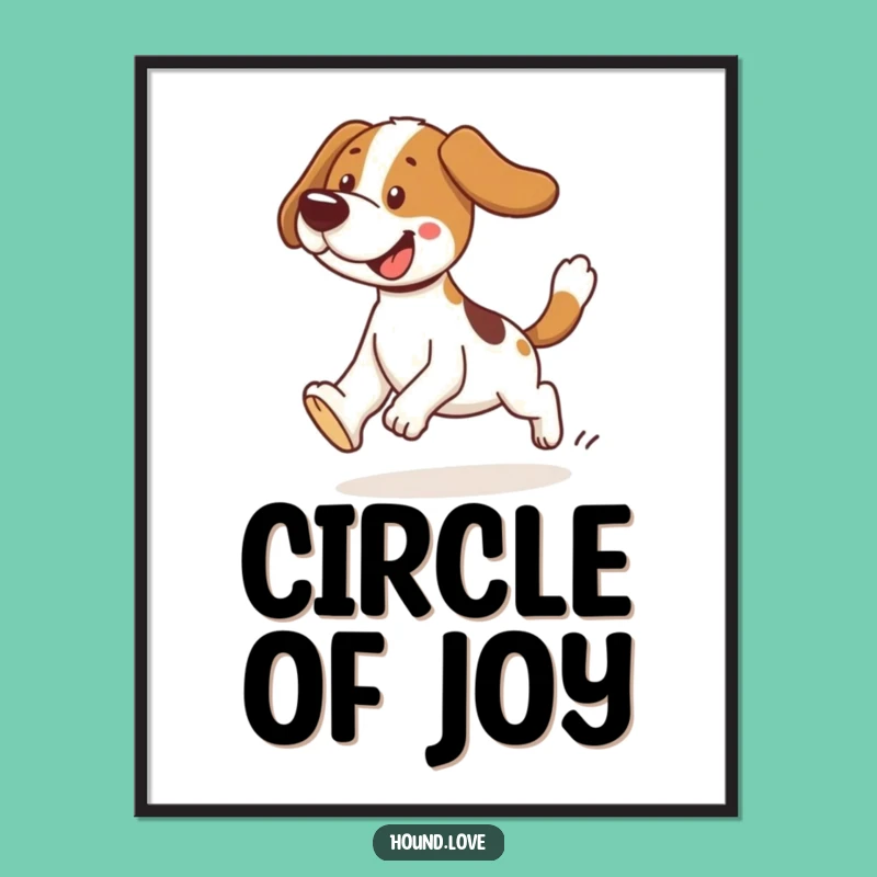 Funny Tripping Hound Digital Art: Instant Laughs with this Hilarious Dog Print Gift