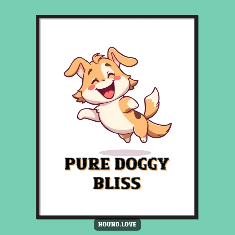 Funny Gleeful Hound Digital Art - Joyful Printable Decor for Happy Spaces