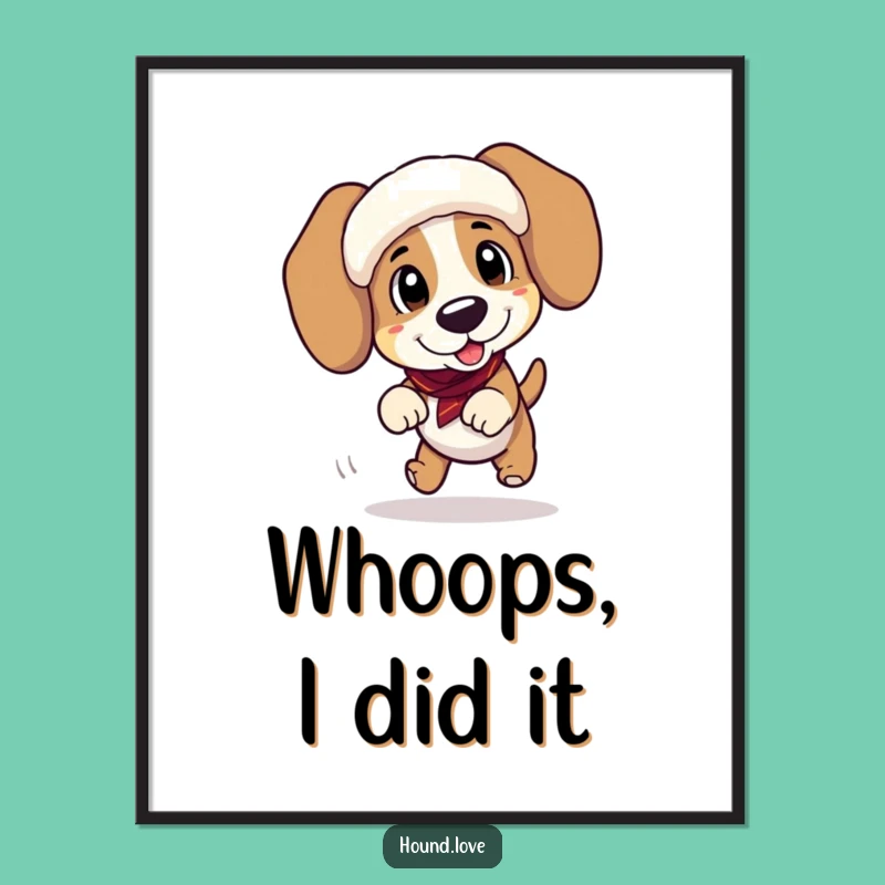 Funny Hound Tripping Digital Art - Hilarious Printable Decor for Any Room