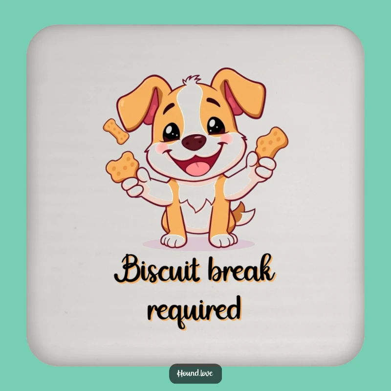Funny Hound Dog Biscuit Juggling Coasters - Protect Surfaces with Humor