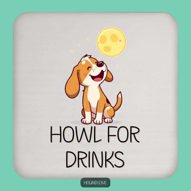 Funny Baying Hound Drink Coaster: Add Nocturnal Fun to Your Table