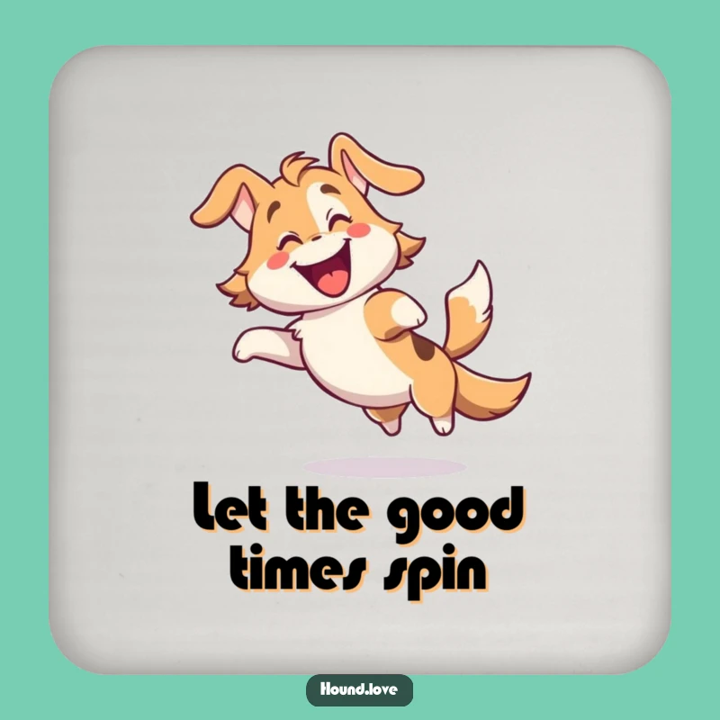 Funny Gleeful Hound Coaster - Protect Surfaces with Hilarious Doggy Delight