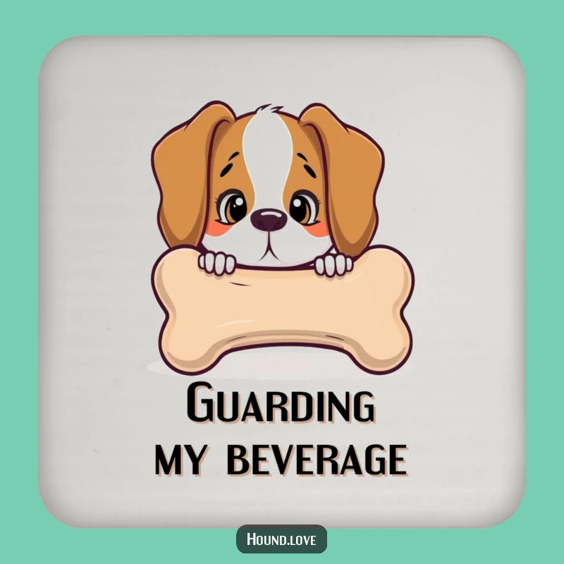 Funny Hound Bone Coaster - Protect Surfaces with Curious Charm!
