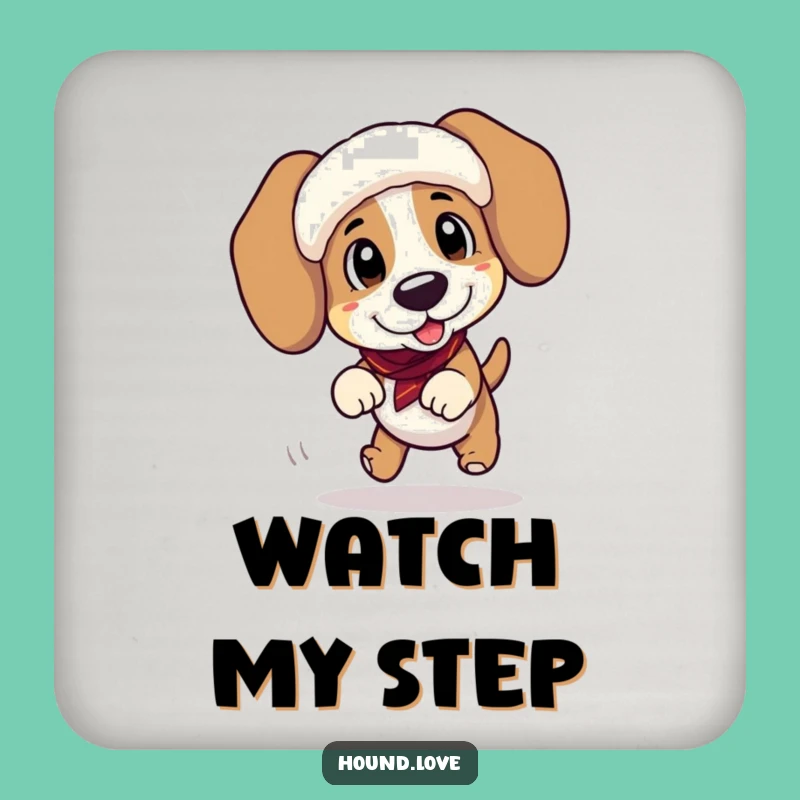 Funny Hound Tripping Coaster - Protect Surfaces with Hilarious Dog Art