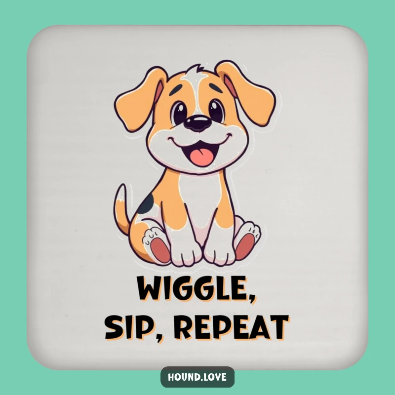 Funny Hound Wriggle Coasters, Happy Dog Protection, Playful Drink Gift