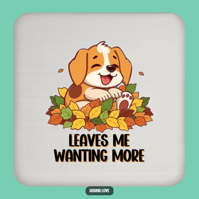 Funny Hound Leaf Coaster: Protect Surfaces with Hilarious Autumn Charm