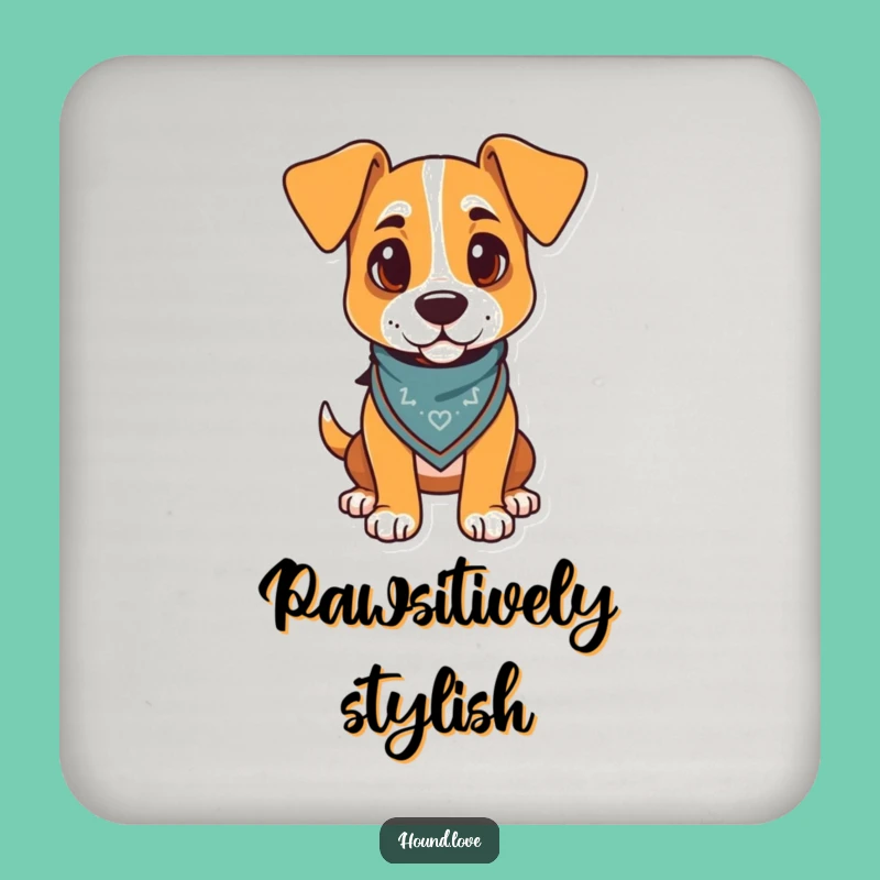 Funny Hound Bandana Coaster Set: Protect Surfaces with Canine Style