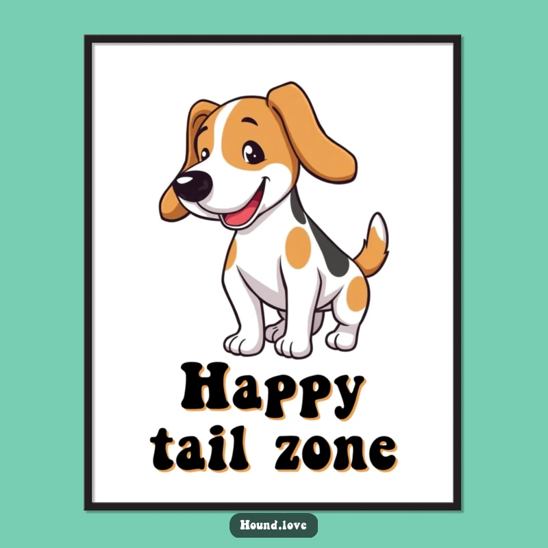 Funny Hound Dog Poster: Decorate with Delight, a Hilarious Wagging Tail Art Gift