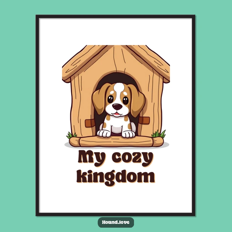 Funny Hound Poster: Curious Peek Art, Perfect Funny Gift for Decor