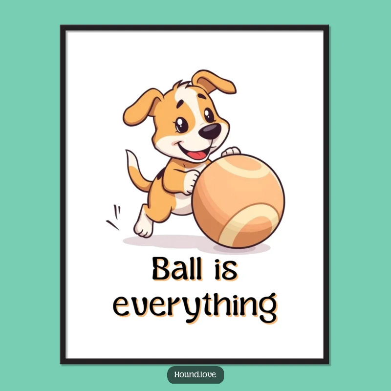 Funny Hound Poster: Playful Chase Art, Perfect Funny Gift for Decor