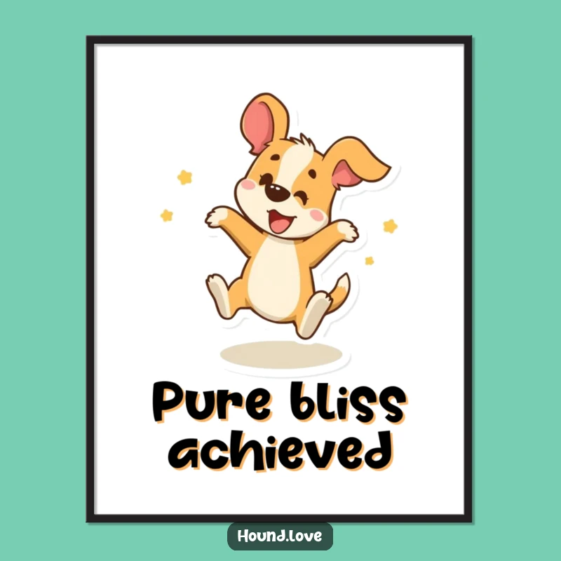 Funny Spinning Hound Poster - Delightful Wall Art, Perfect Humorous Gift for Any Room