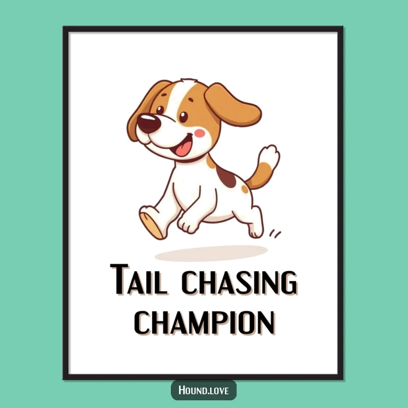Funny Tripping Hound Poster: Decorate with Comedy, a Hilarious Dog Art Gift