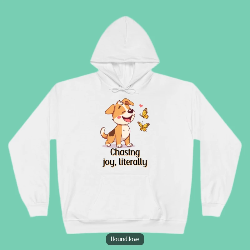 Funny Hound Chasing Butterfly Hoodie: Cozy Up with Hilarious Pet Humor Gift