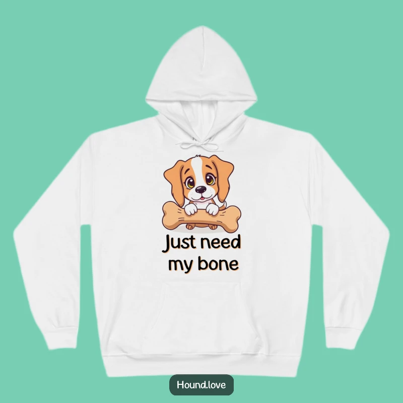 Cozy Funny Hound Dog Hoodie: Innocent Eyes Want Giant Bone, Warm & Humorous Gift