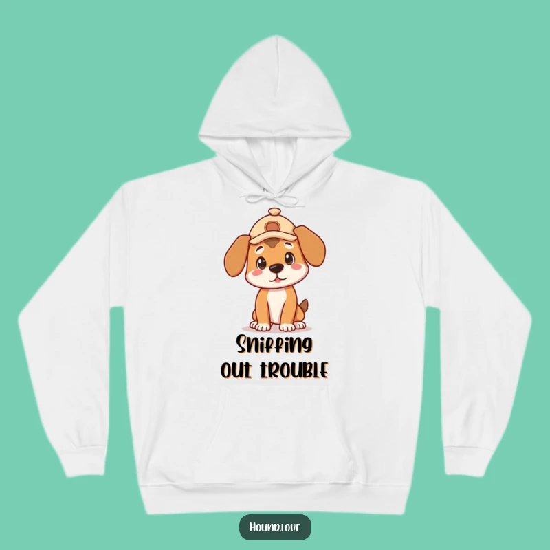 Funny Detective Hound Hoodie - Cozy Curious Pose Sweatshirt, Wonderful Funny Gift