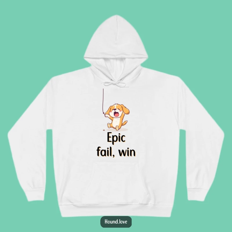 Funny Falling Hound Hoodie - Cozy & Comical Apparel for Life's Tumbles