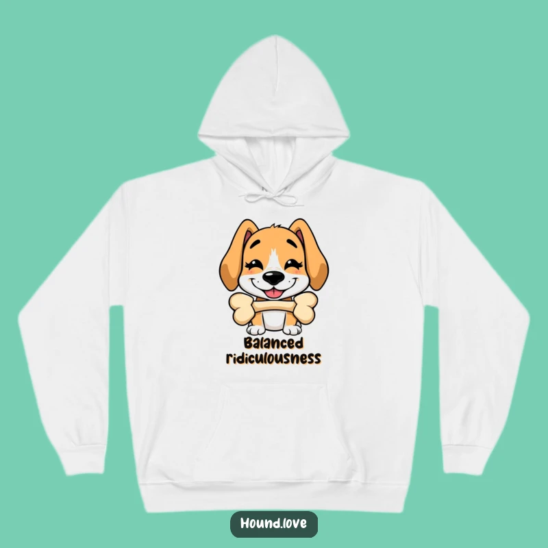 Funny Hound Bone Balance Hoodie: Cozy Pup, Perfect Gift for Dog Moms