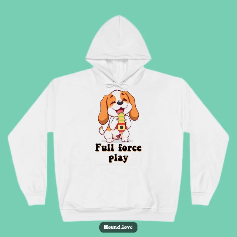 Funny Playful Hound Hoodie: Cozy Toy Design, Warm Funny Gift