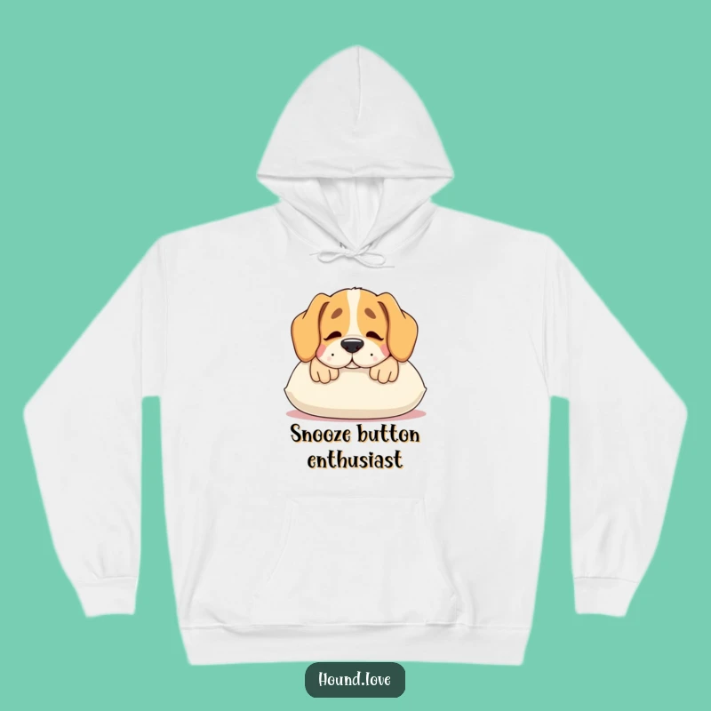 Funny Hound Pillow Hoodie: Contented Dog Comfort - Warm Gift