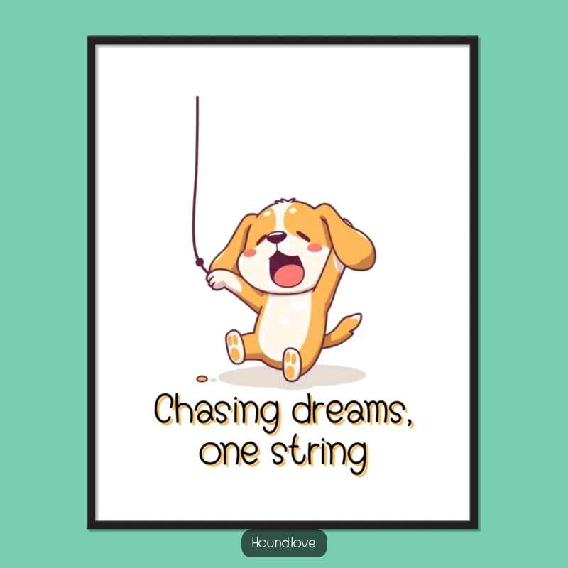 Free Printable Falling Hound Wall Art: Funny String Fail Downloadable Gift