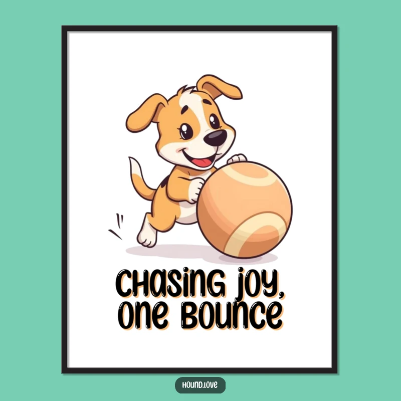 Funny Free Printable Hound Art: Playful Chase Downloadable Poster Gift