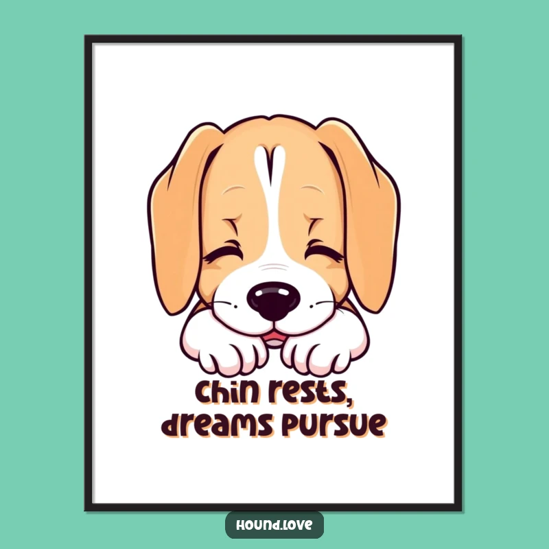 Funny Free Printable Dog Wall Art: Relaxed Hound Chin Rest Art for Cozy Spaces!