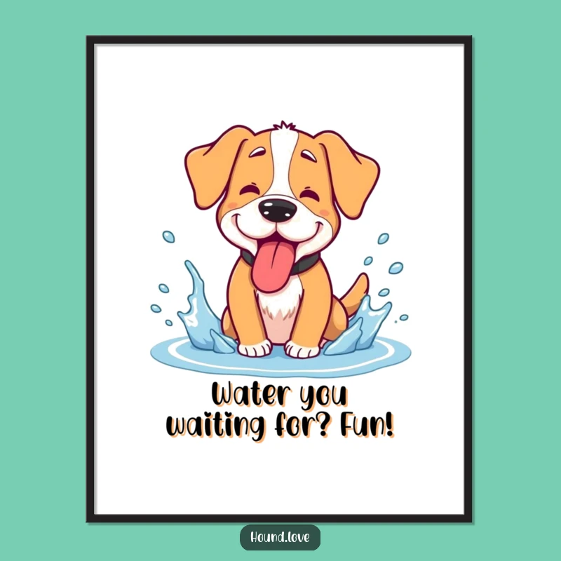 Free Printable Hound Wall Art: Funny Splashy Dog Decor Downloadable for Playful Spaces