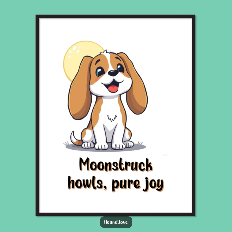 Free Printable Wall Art: Hound Howling Moon Humorous Downloadable Decor