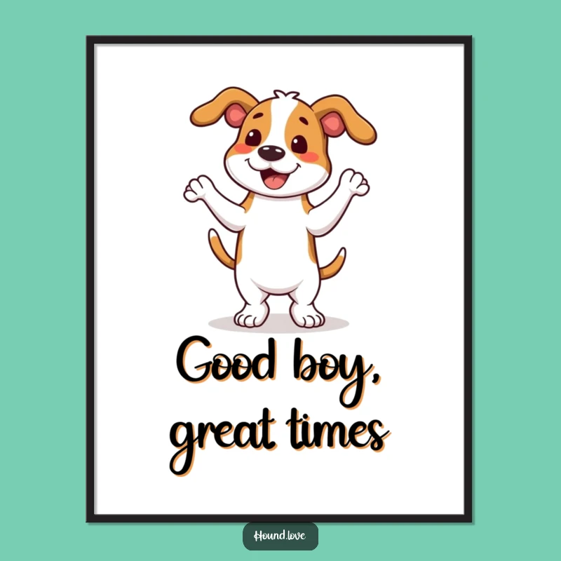 Free Printable Hound Wall Art: Funny Wiggly Dance Downloadable Gift